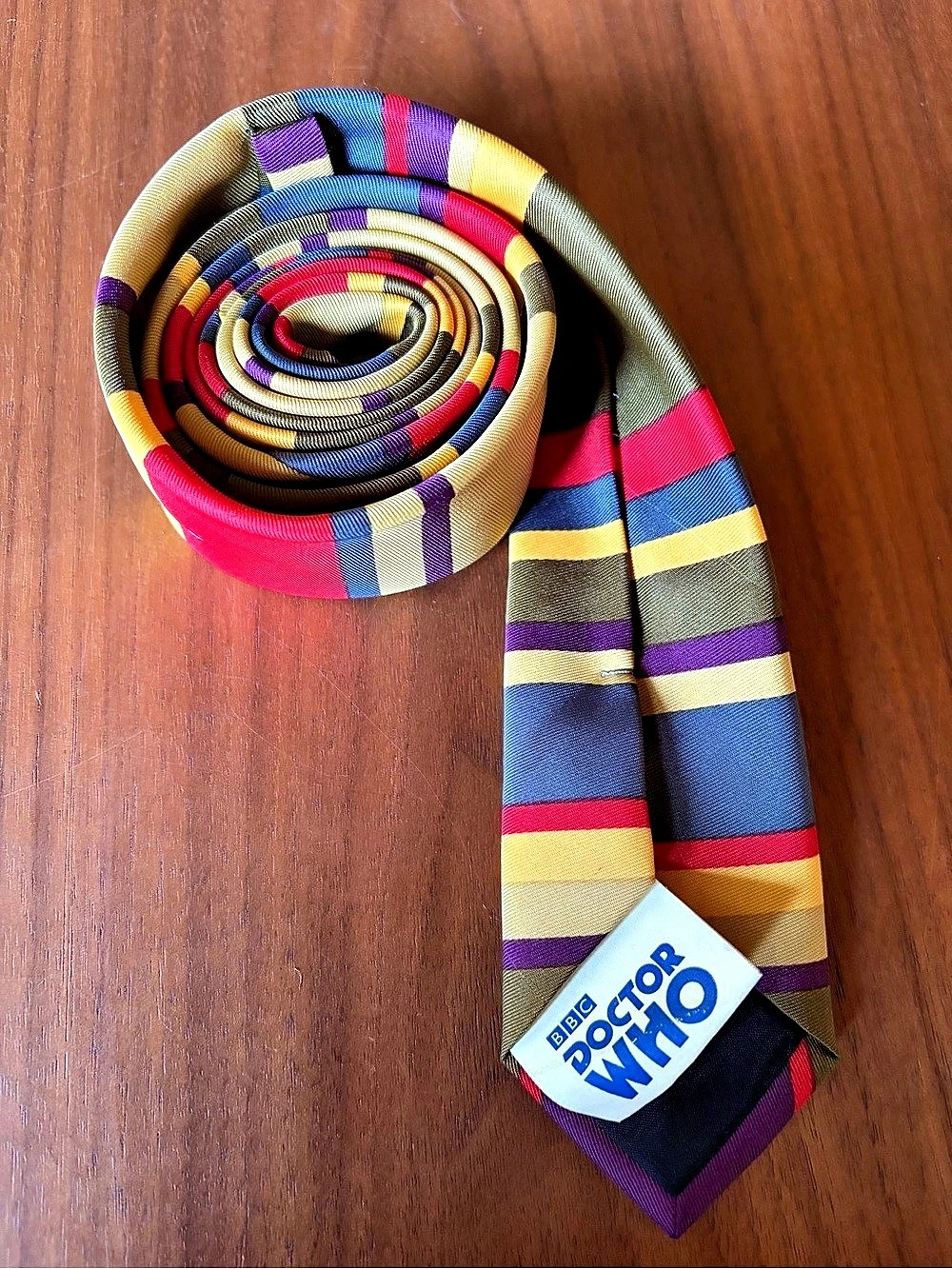 BBC Dr. Who Striped Tie in Blue & Red Like New